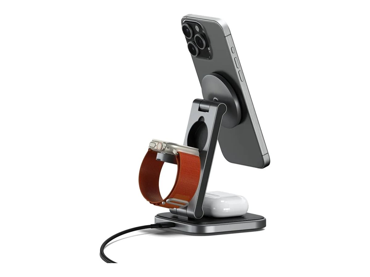 Satechi Kabelloses Ladegerät - 3-in-1, faltbar, Qi2 + AC-Netzteil, Ansicht 2