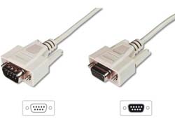 DIGITUS Datatransfer Verlängerungskabel D-Sub9St - D-Sub9Bu