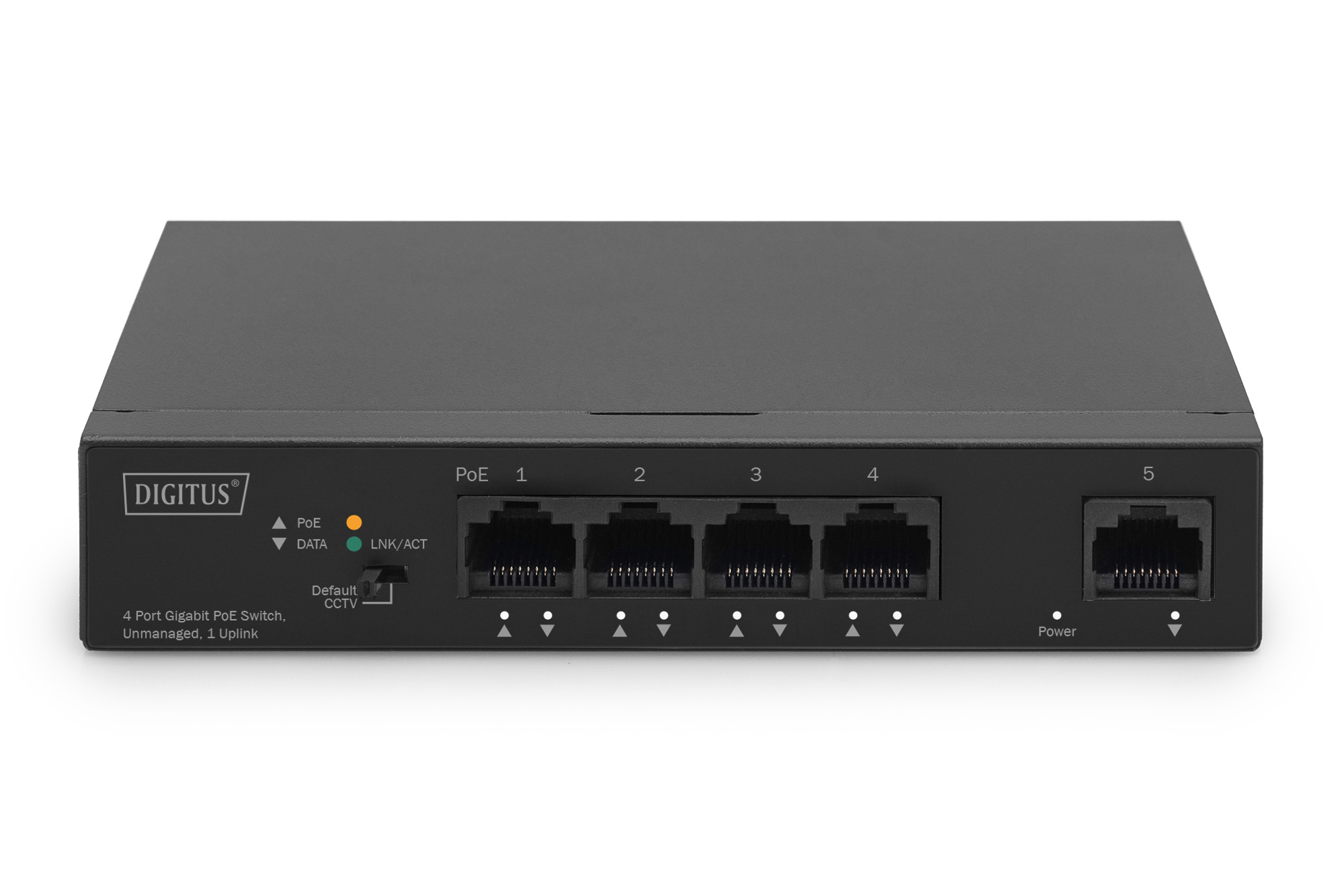 DIGITUS Switch 4-Port PoE Gigabit Ethernet 60W - Switch - 1 Gbps, Ansicht 3