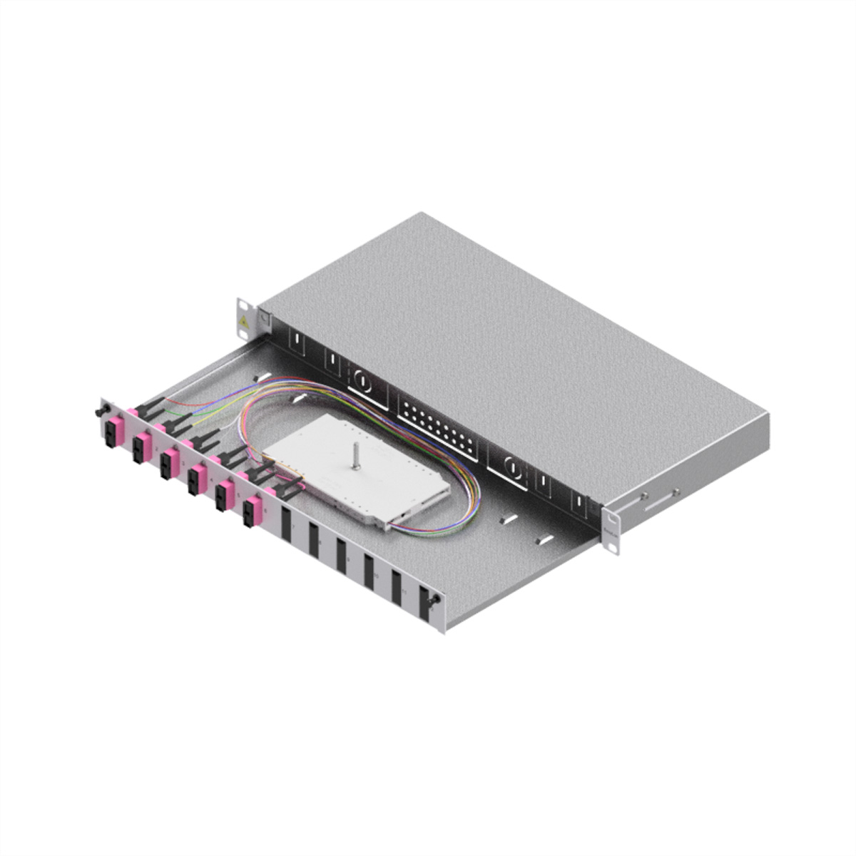 EasyLan LWL Spleißgehäuse Basic Grade C 1HE/12Ports 6xSC-Duplex OM4 RAL7035, Ansicht 2