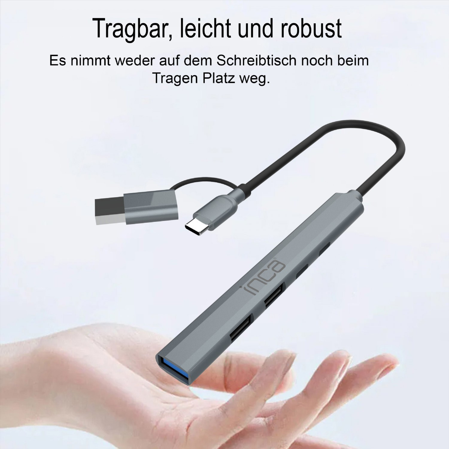 INCA Adapter IUTP-06TX USB C/A USB 3.0/2.0+ Typ-C, 100W - Adapter, Ansicht 2