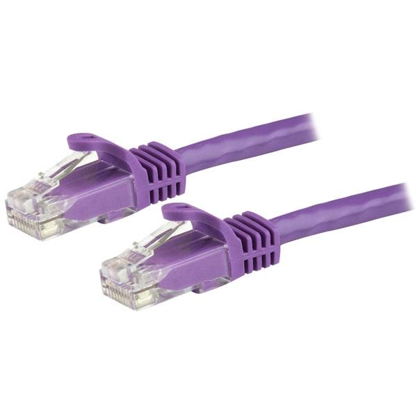 StarTech.com 15m Cat6 Snagless Gigabit UTP Netzwerkkabel - Cat 6 RJ45 Netzwerkkabel mit Knickschutz - Violett, Ansicht 4