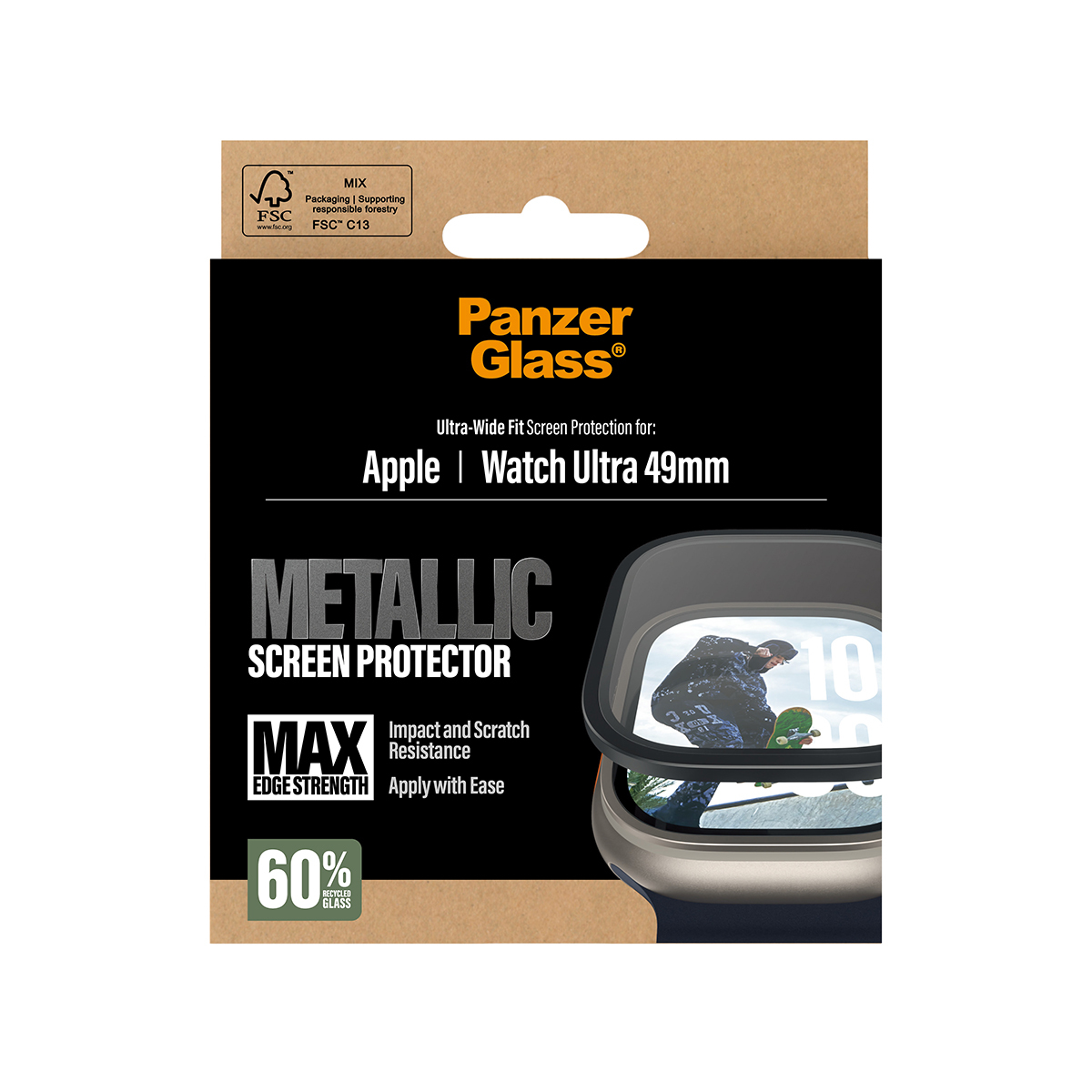 PanzerGlass Screen Protector w. Black Metal Frame Apple Watch 2025| Ultra 2|, Ansicht 3