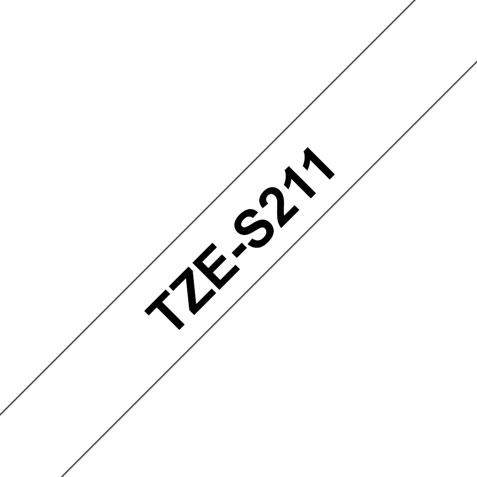 Brother TZe-S211 - Extra starker Klebstoff - Schwarz auf Weiß - Rolle (0,6 cm x 8 m), Ansicht 2