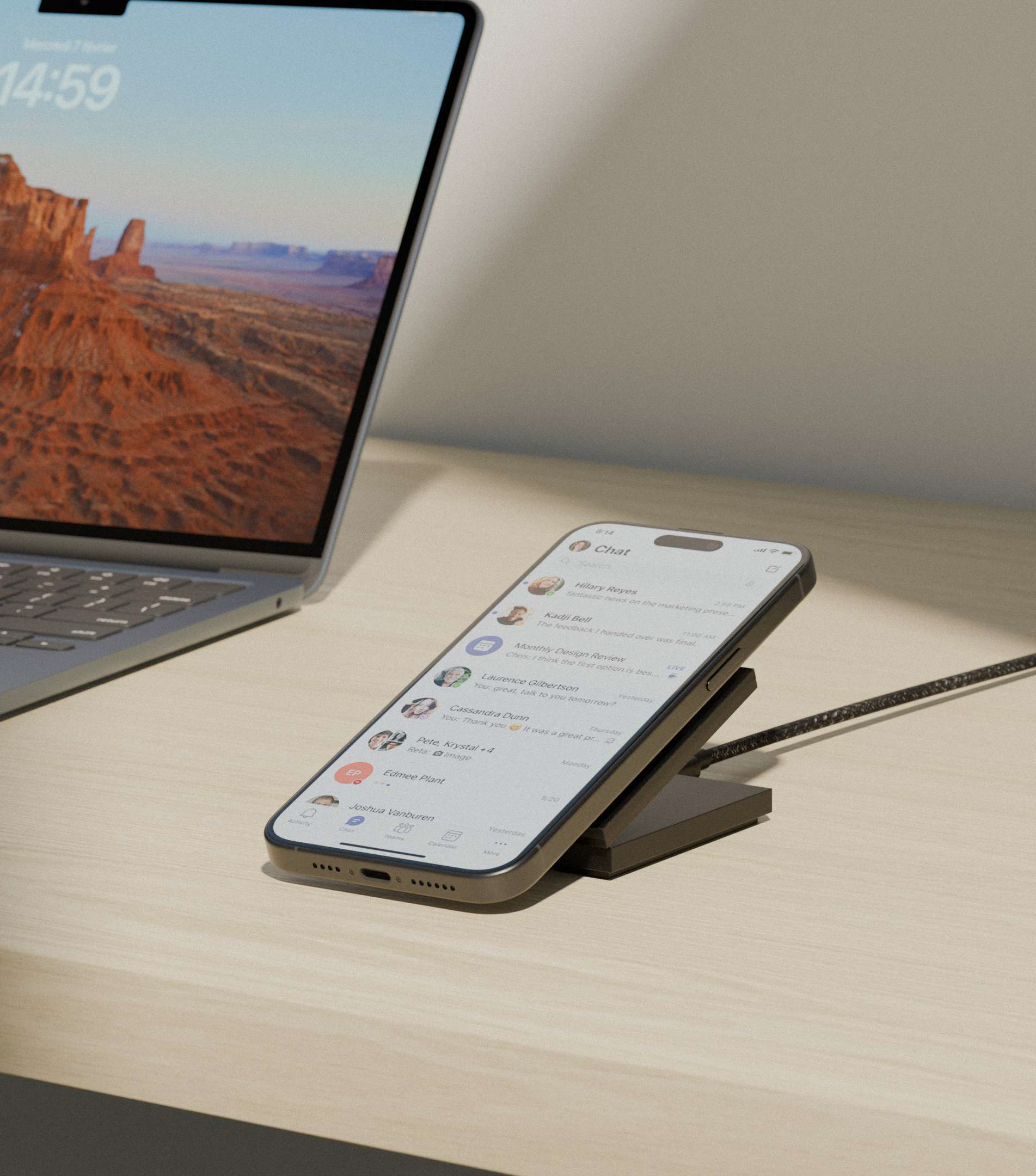 Native Union Rise Solo Foldable Qi2 Wireless Charger Black, Ansicht 2