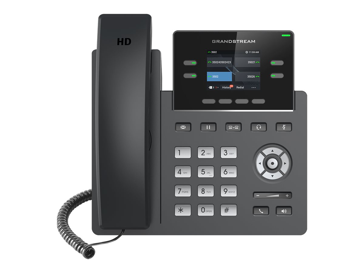 Grandstream GRP2612P - VoIP-Telefon mit Rufnummernanzeige/Anklopffunktion, Ansicht 3