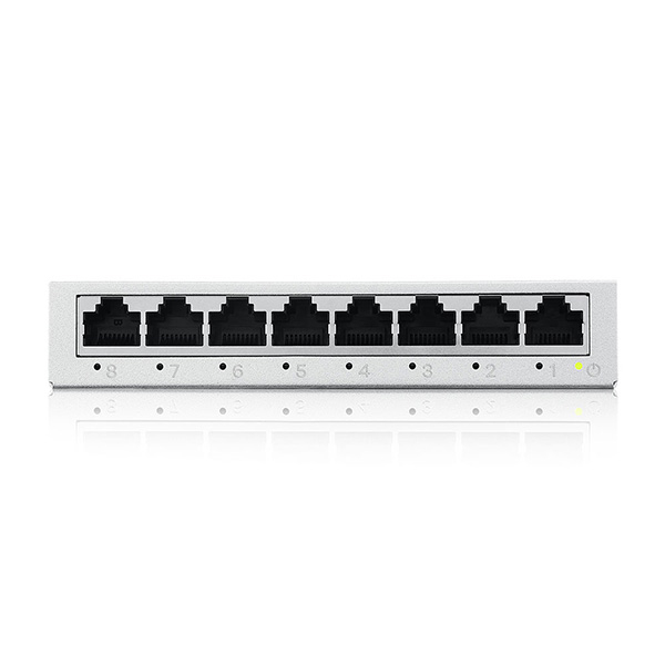 ZyXEL GS-100 series GS-108B - Version 5 - Switch - unmanaged - 8 x 10/100/1000 - Desktop - wandmontierbar, Ansicht 4