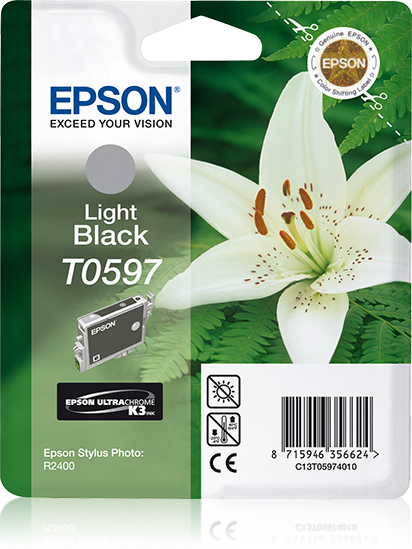 Epson Lily Singlepack Light Black T0597 UltraChrome K3, Light schwarz, Tinte auf Pigmentbasis, 1 Stück(e)