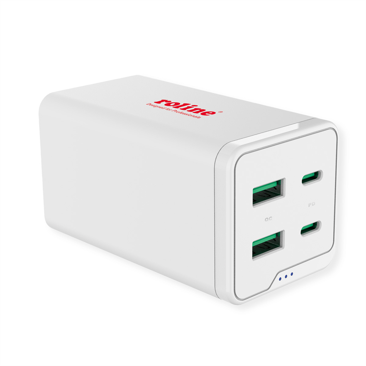 ROLINE USB Ladegeraet 120W 4 Ports 2x USB-C+ USB-A QC, Ansicht 2