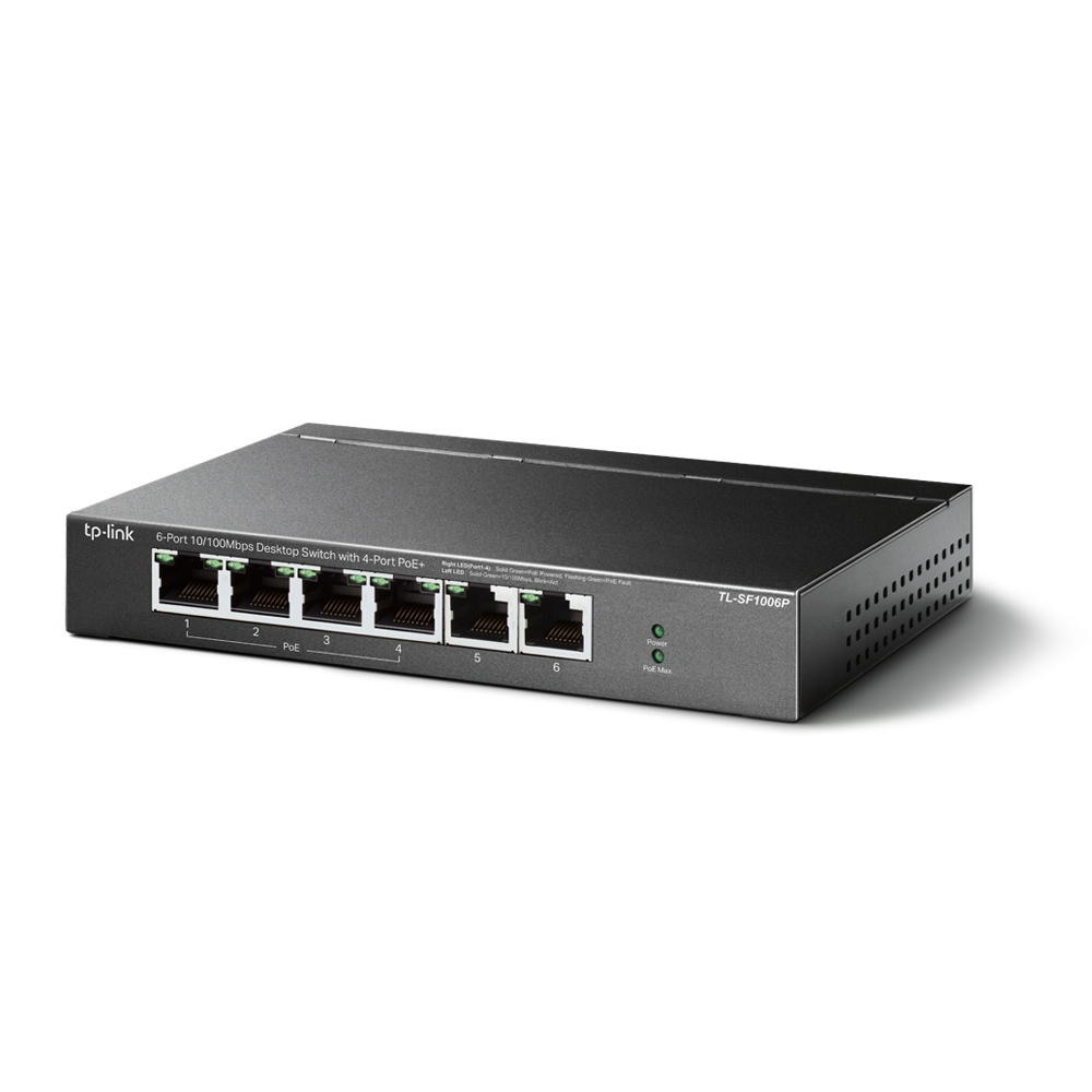 TP-LINK TL-SF1006P - V1 - Switch - unmanaged - 6 x 10/100 (4 PoE+), Ansicht 4