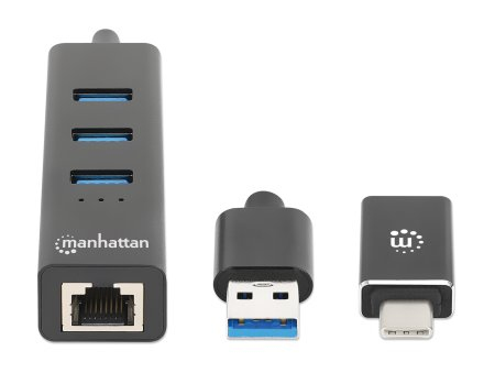 Manhattan Hub - 3 x USB 3.2 Gen 1 + 1 x 1 Gigabit Ethernet, Ansicht 2
