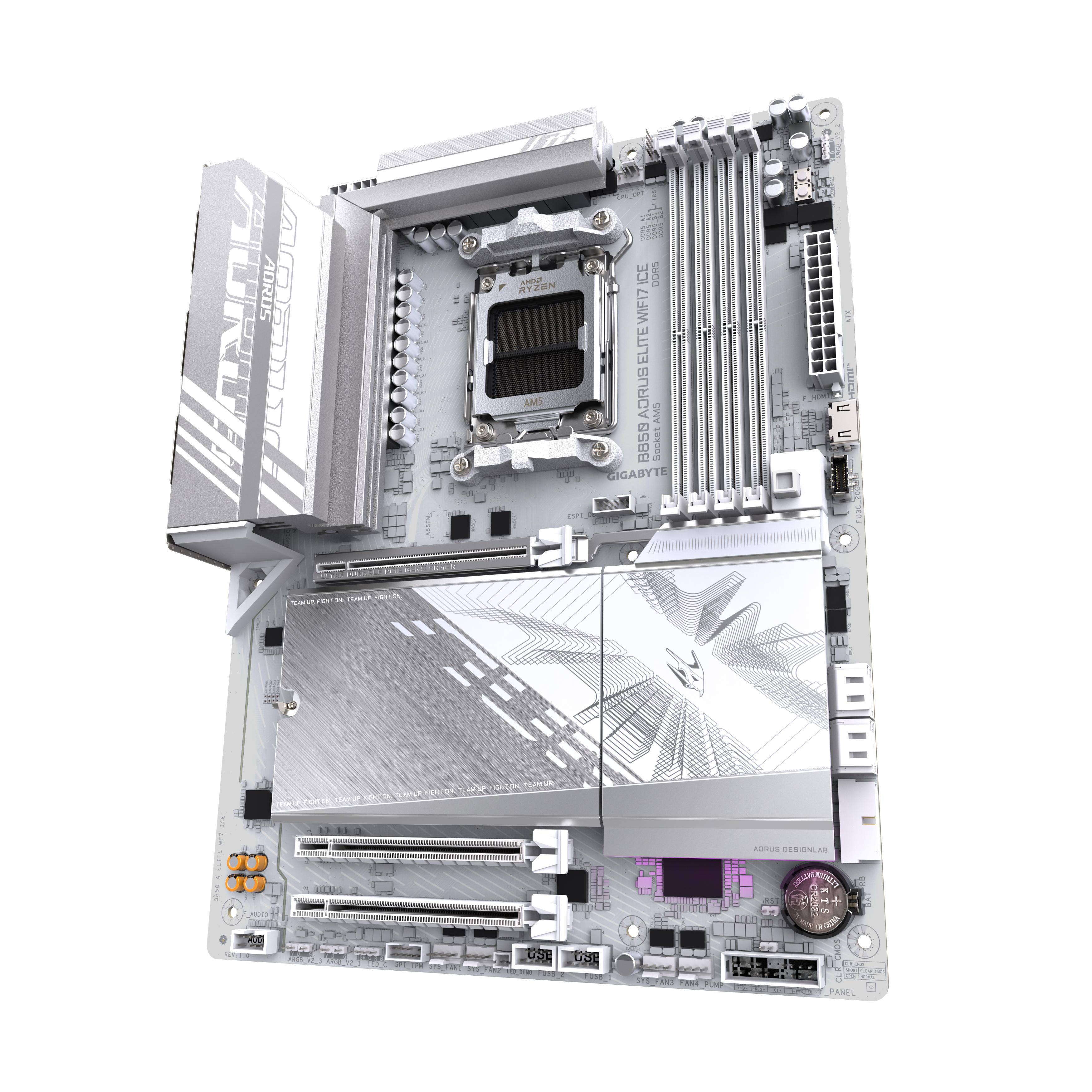 Gigabyte B850 AORUS ELITE WF7 ICE ATX Mainboard - AM5 - DDR5, Ansicht 4