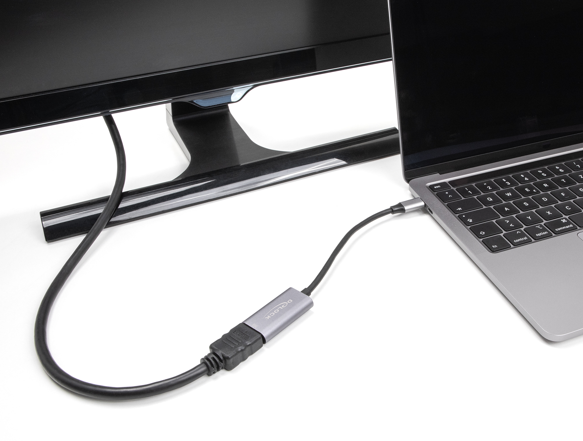 Delock Ultra High Speed - Videoadapter - 24 pin USB-C männlich zu HDMI weiblich - 15 cm - Grau/Schwarz - unterstützt 8K, Ansicht 2