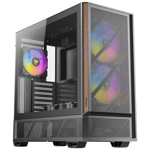 Antec Geh Mid P30 ARGB Wood ATX/M-ATX/M-ITX o.N. BK retail - Midi/Minitower - ATX, Ansicht 3