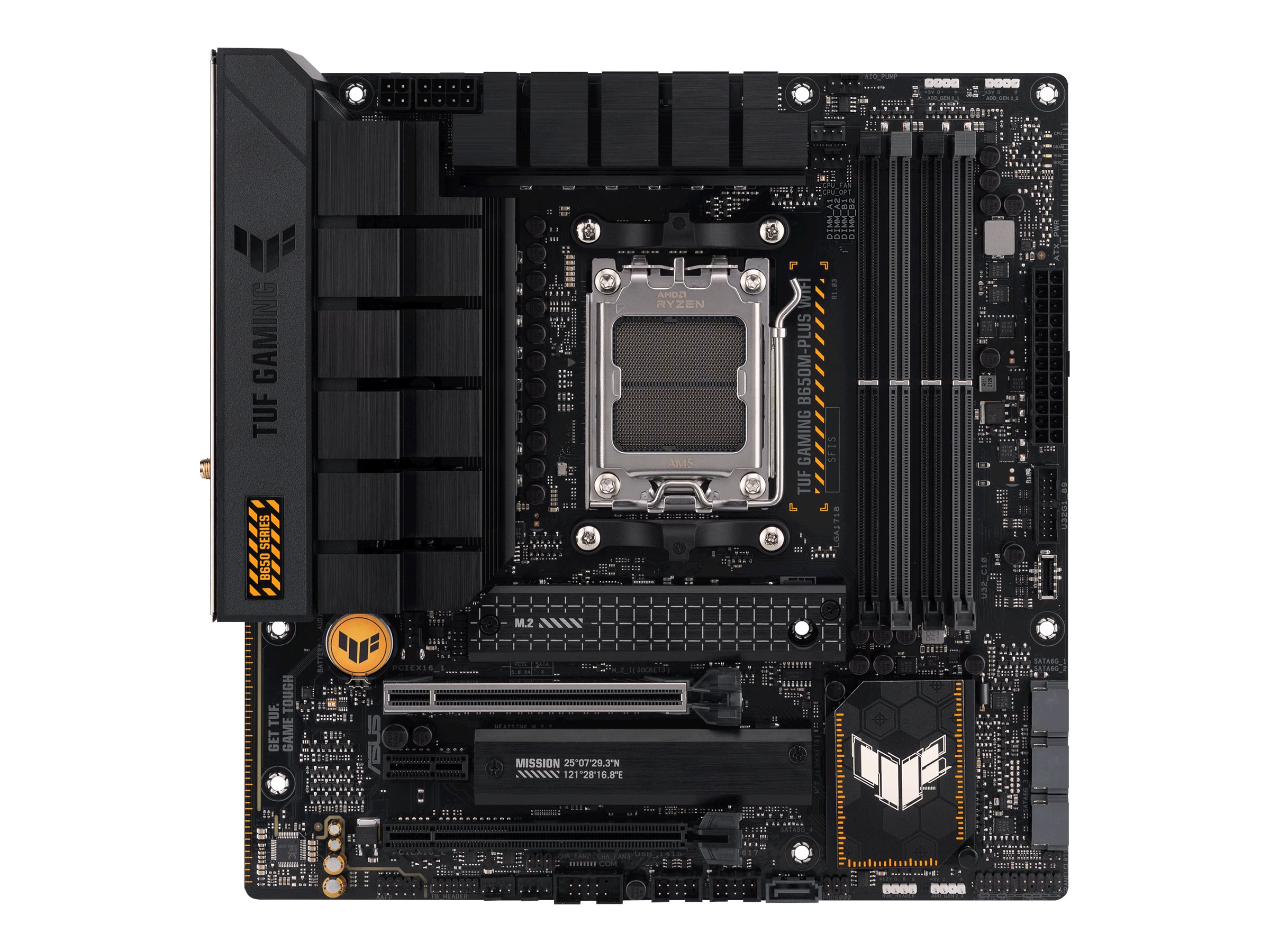 ASUS TUF Gaming B650M-Plus - Motherboard - micro ATX - Socket AM5 - AMD B650 Chipsatz - USB-C 3.2 Gen 2x2, USB 3.1 Gen 2, USB 3.2 Gen 2, USB-C 3.2 Gen 1 - 2.5 Gigabit LAN - Onboard-Grafik (CPU erforderlich)