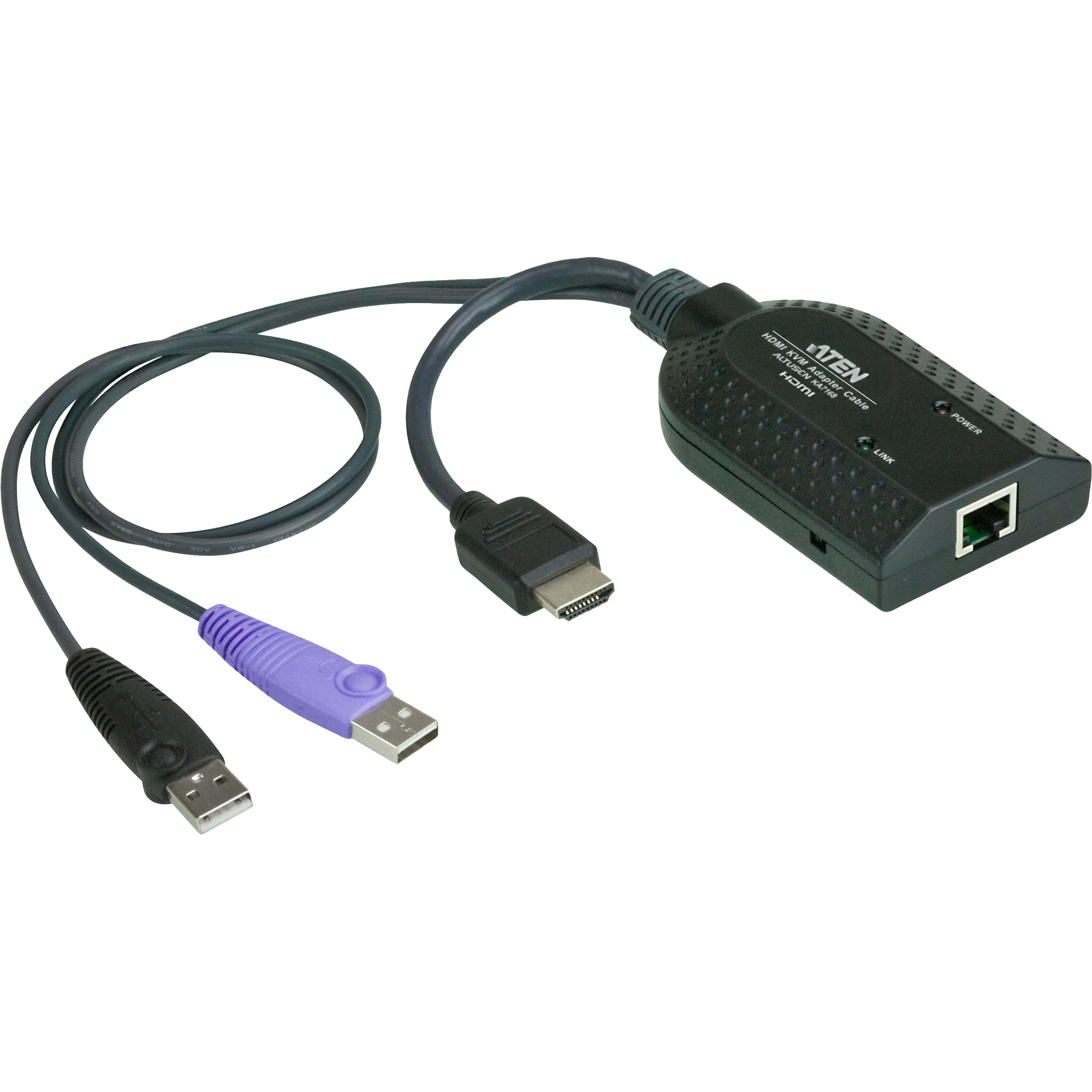 ATEN KA7168 - USB - HDMI - Schwarz - Kunststoff - 104 g - 1 x RJ-45 - 2 x USB A - 1 x HDMI