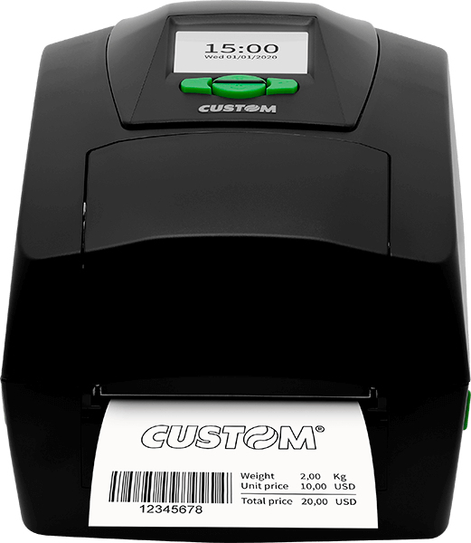 Custom D4 202 - Direkt Wärme/Wärmeübertragung - POS-Drucker - 203 x 203 DPI - 5 ips - 0.06 - 0.2 µm - 12,7 cm, Ansicht 3