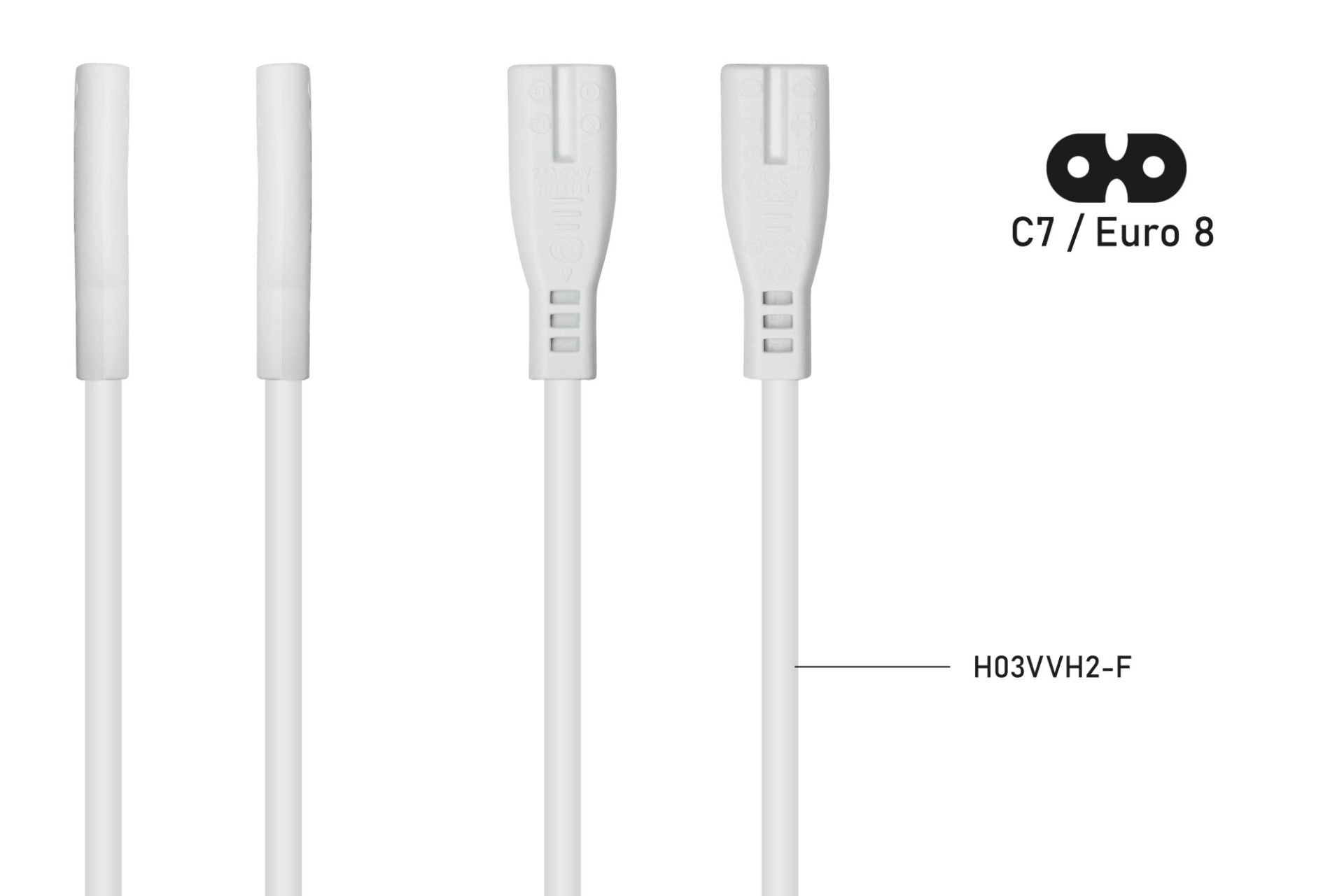 kabelmeister Euro-Verlaeng. Stecker C8 an C7 weiss - Kabel - Verlängerungskabel, Ansicht 4