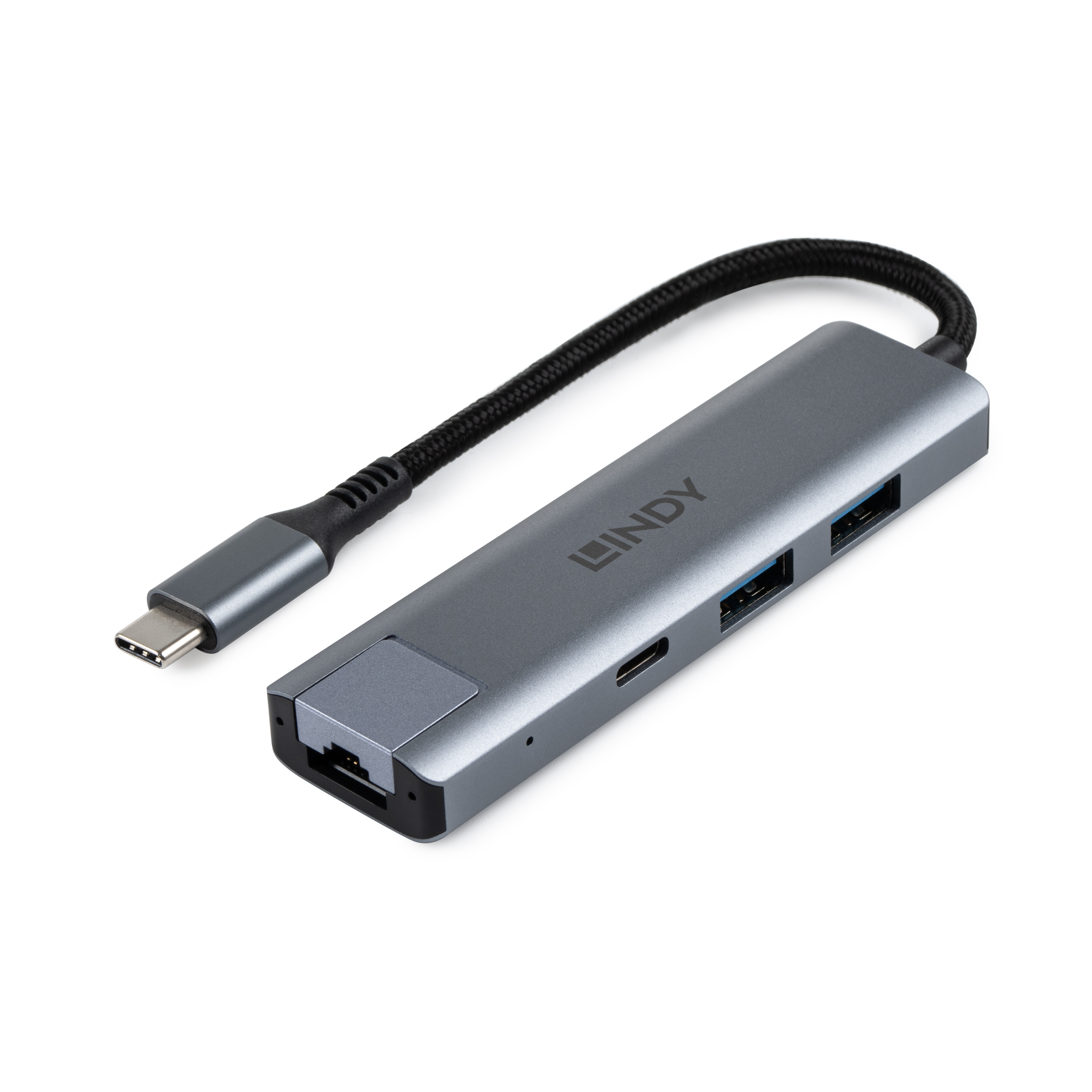 Lindy Hub - type-C and Gigabit Ethernet - 1 x RJ-45 + 1 x USB-C 3.2 Gen 2 + 2 x USB-A 3.2 Gen 2, Ansicht 5