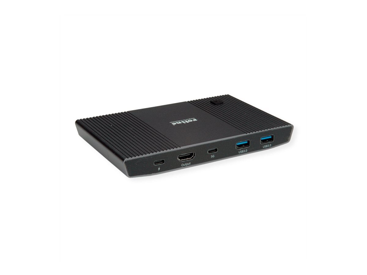 ROLINE KVM Switch 2fach/Dock USB-C+ HDMI USB 2x A+1x C - KVM-Umschalter - USB Typ C, Ansicht 3