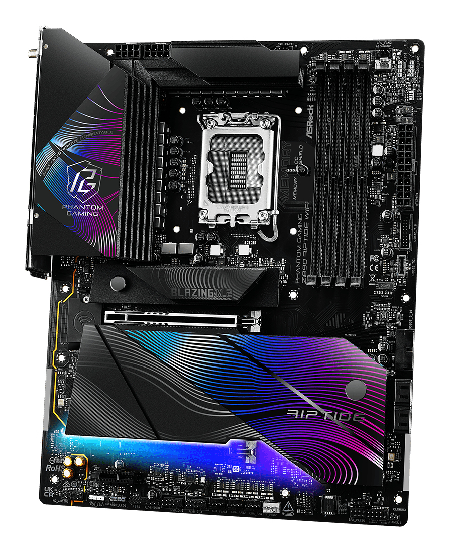 ASRock Phantom Gaming Z890 RIPTIDE WIFi - Motherboard - ATX - LGA1851-Sockel - Z890 Chipsatz - USB4, USB 3.2 Gen 2, Ansicht 4