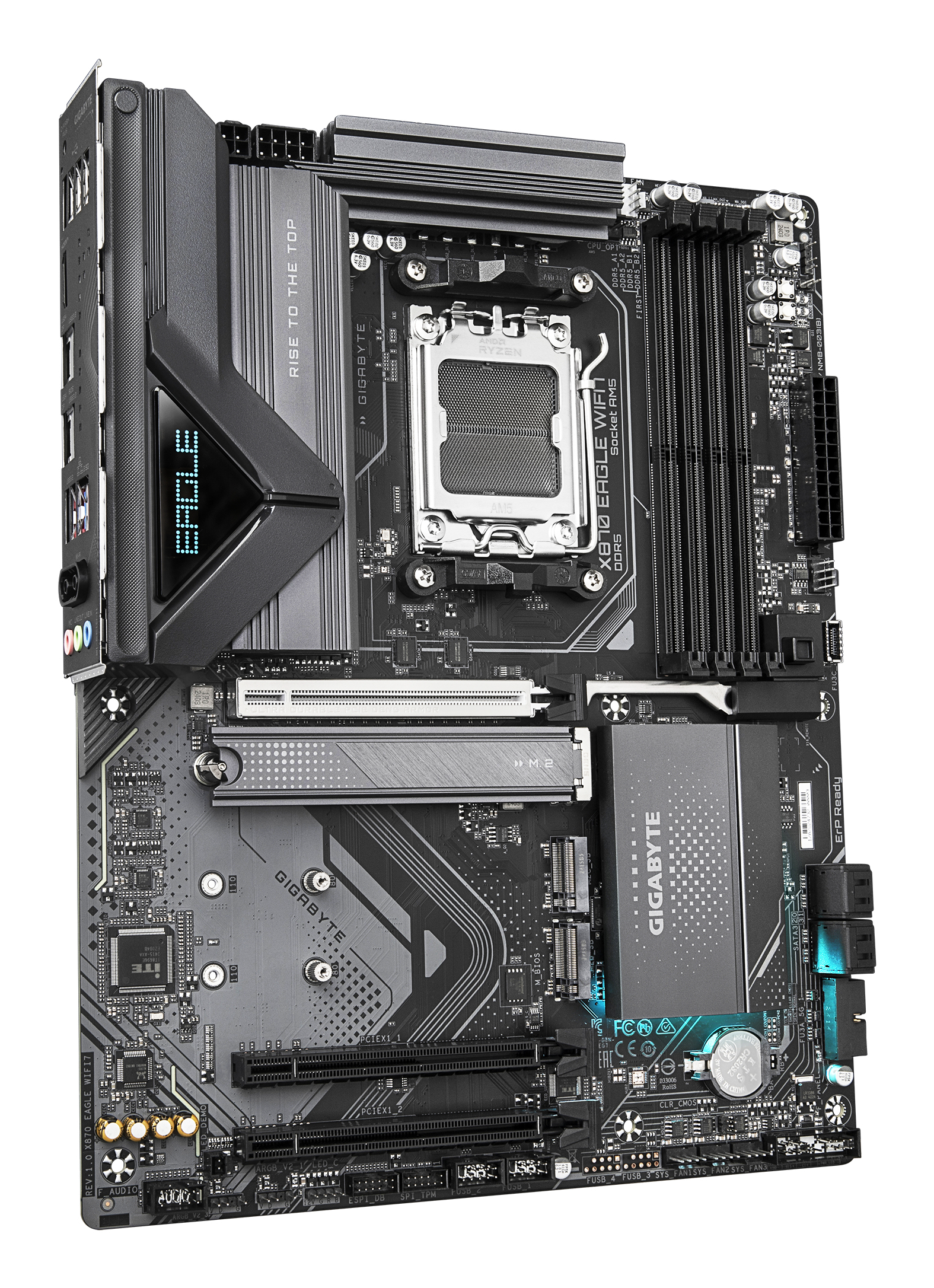 Gigabyte X870 EAGLE WIFI7 - Motherboard - ATX - Socket AM5 - AMD X870 Chipsatz - USB-C 3.2 Gen 2x2, USB4, USB 3.2 Gen 1, Ansicht 3