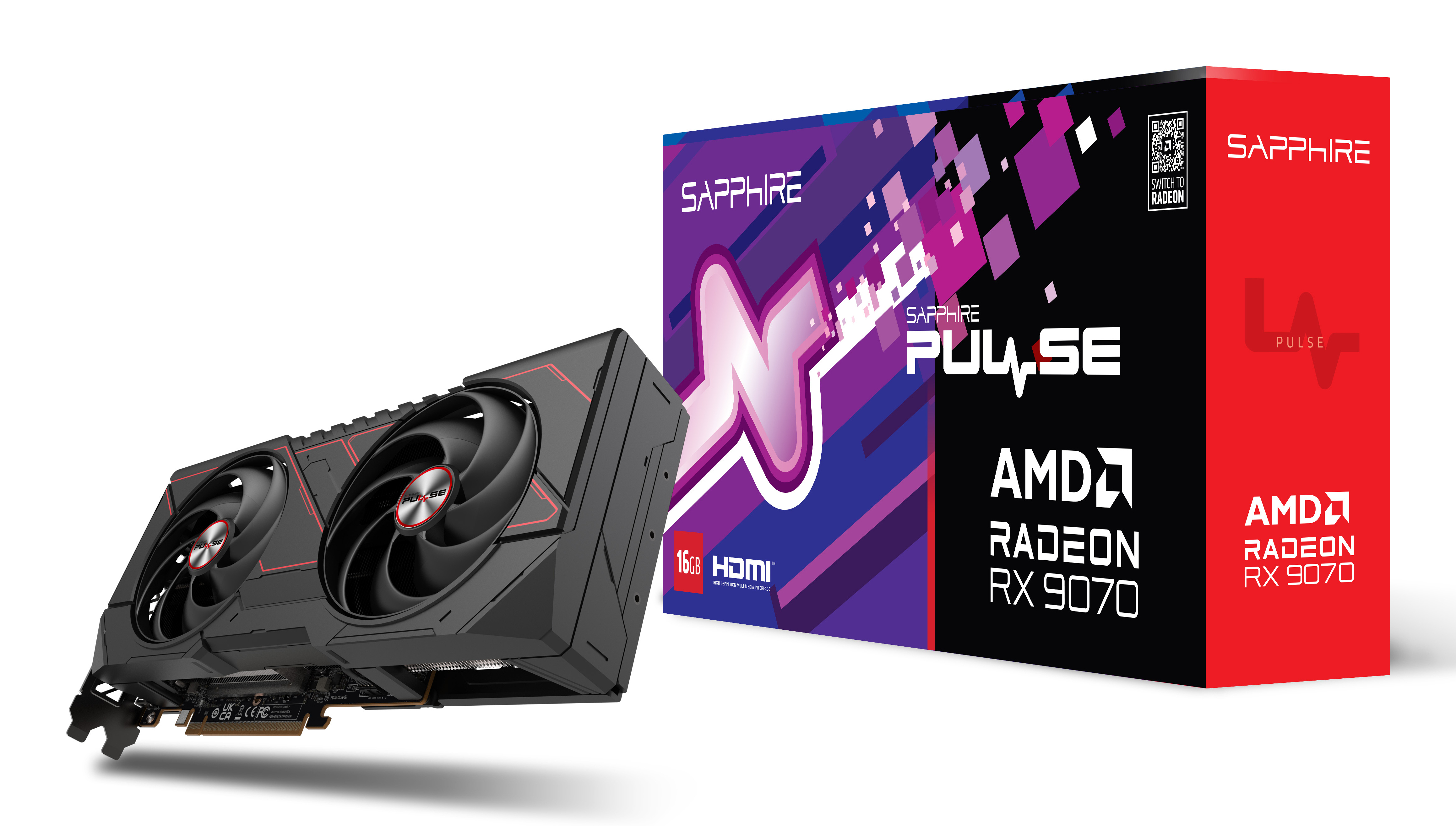 Sapphire Pulse Radeon RX 9070 AMD 16 GB GDDR6 - Grafikkarte - 16.384 MB, Ansicht 2