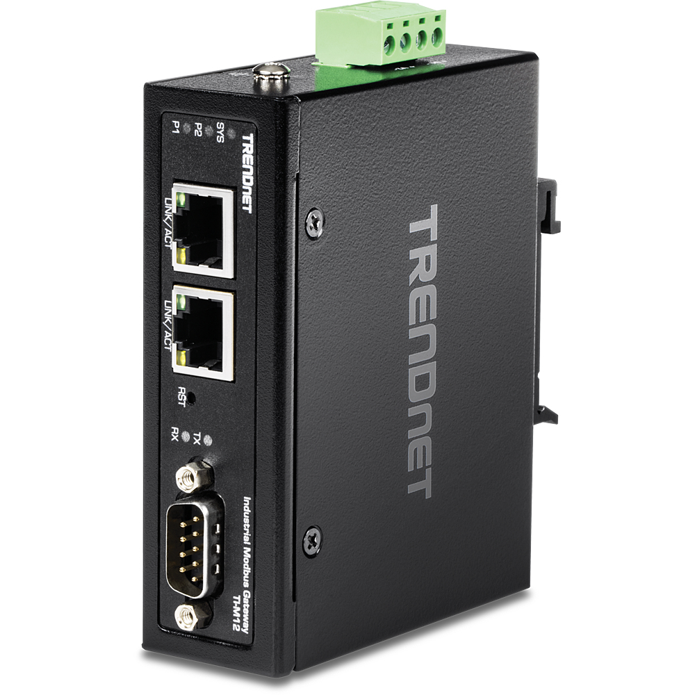 TRENDnet TI-M12 - Gateway - industriell - 100Mb LAN, Modbus, RS-442, RS-485, RS-232, Ansicht 2