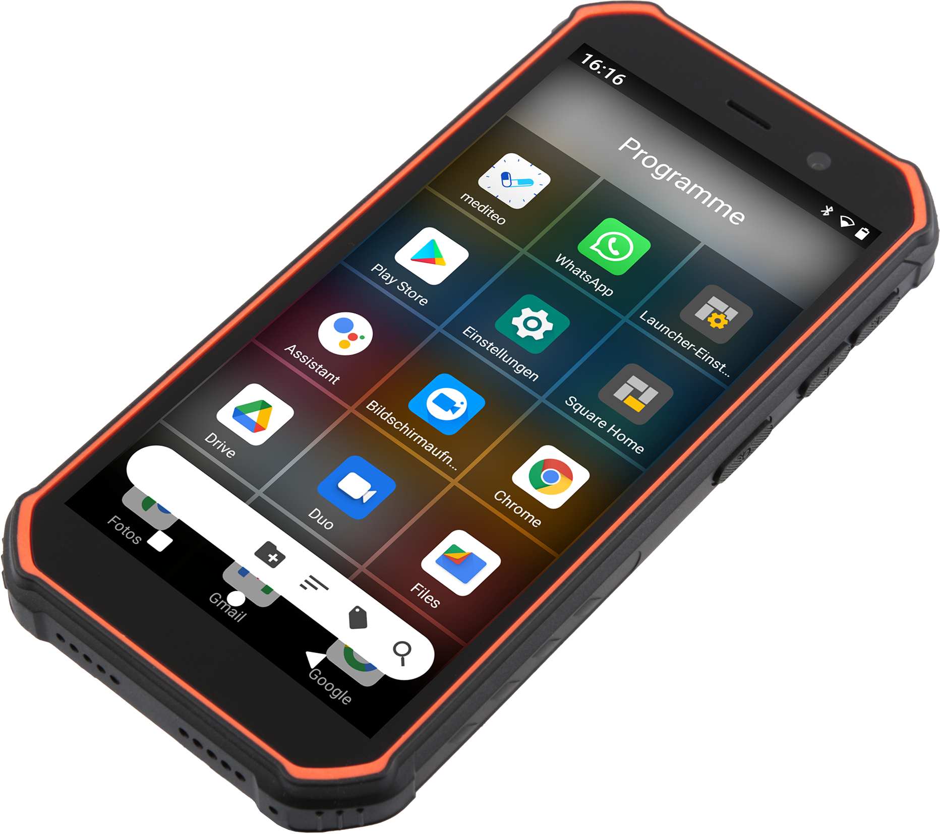Olympia TREK - 14 cm (5.5) - 3 GB - 32 GB - 13 MP - Android 10 - Schwarz - Orange, Ansicht 2