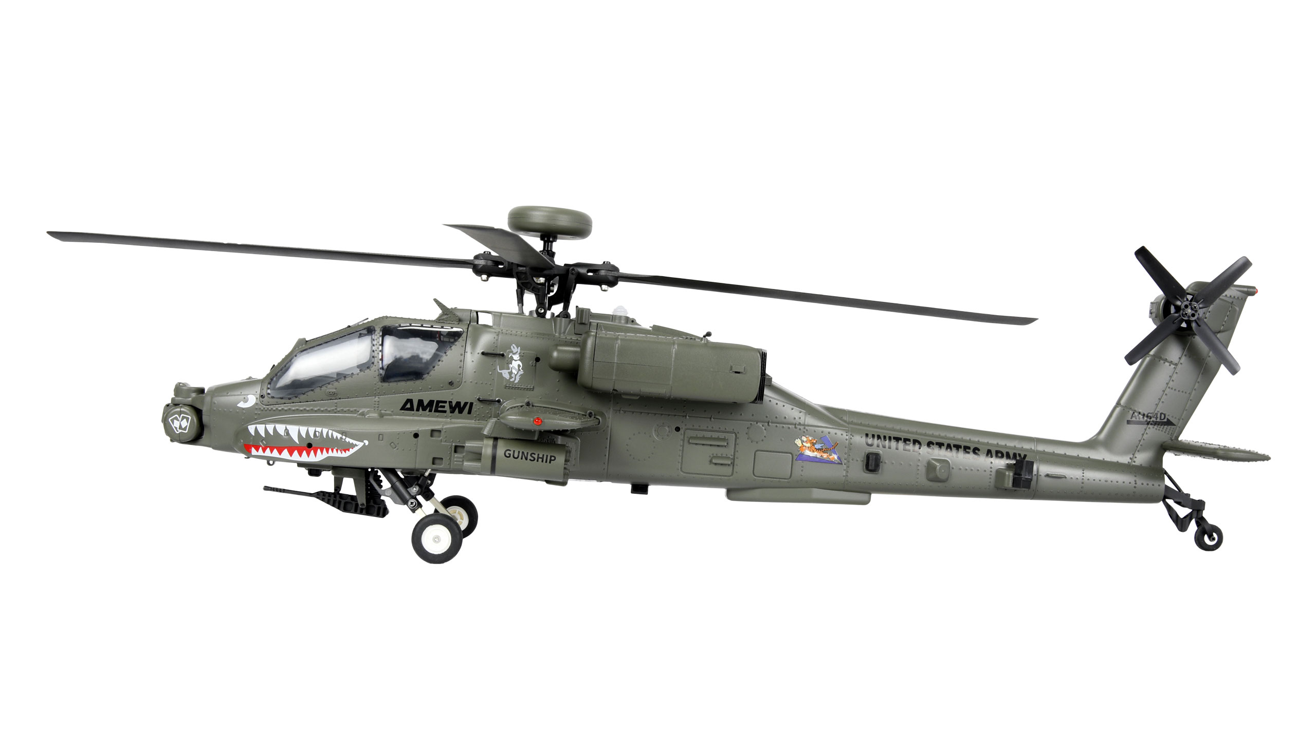 Amewi Apache AH-64D CP Helikopter 6G/3D RTF grün 16+, Ansicht 3
