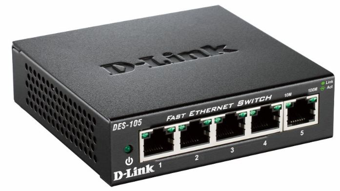 D-Link DES 105 - Switch - 5 x 10/100 - Desktop, Ansicht 2