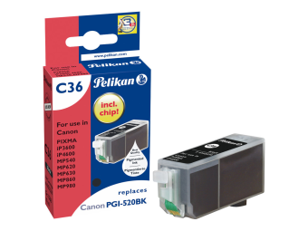 Pelikan C36 - Schwarz - kompatibel - Tintenpatrone (Alternative zu Canon PGI-520BK)