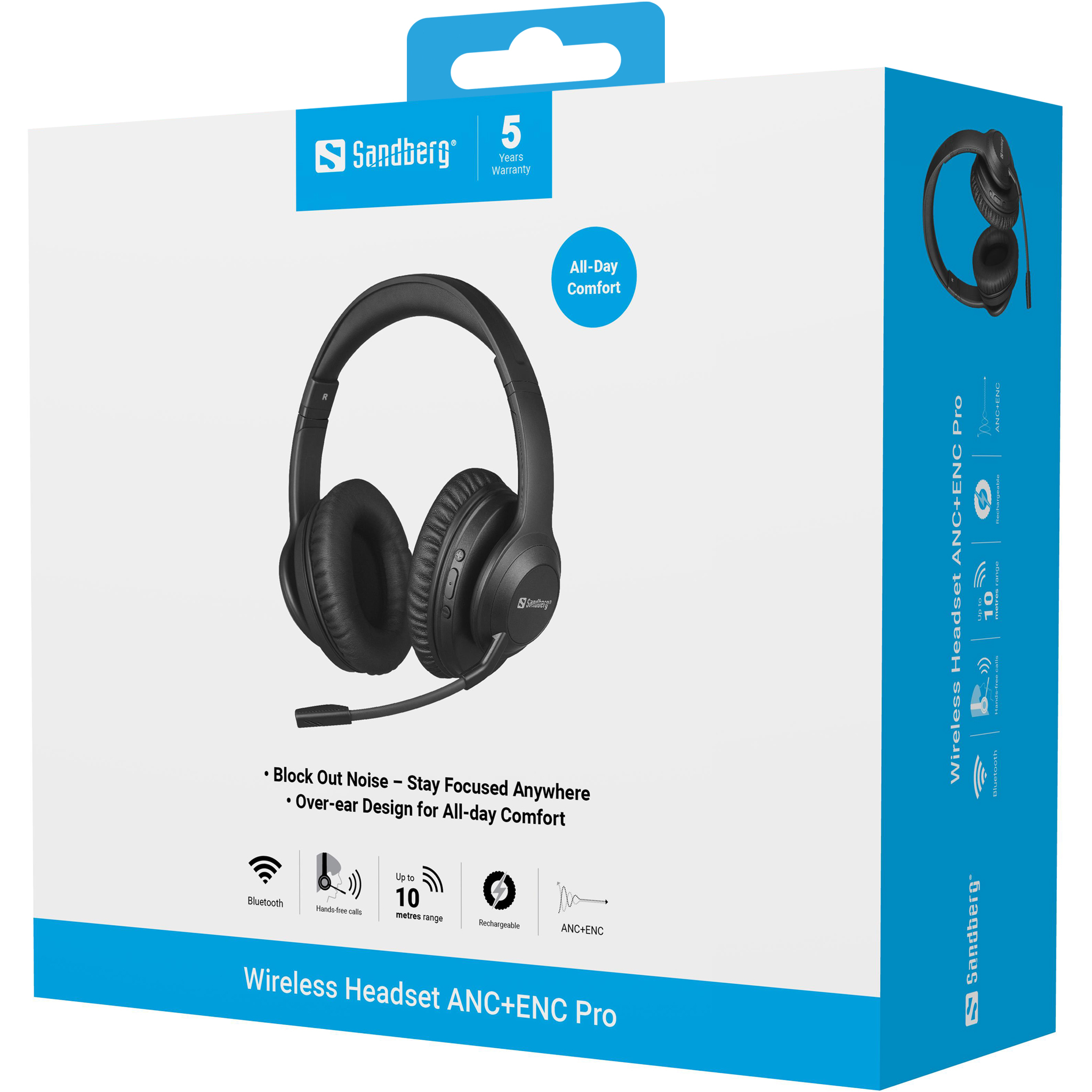 SANDBERG Bluetooth Headset ANC+ENC Pro - Headset, Ansicht 2