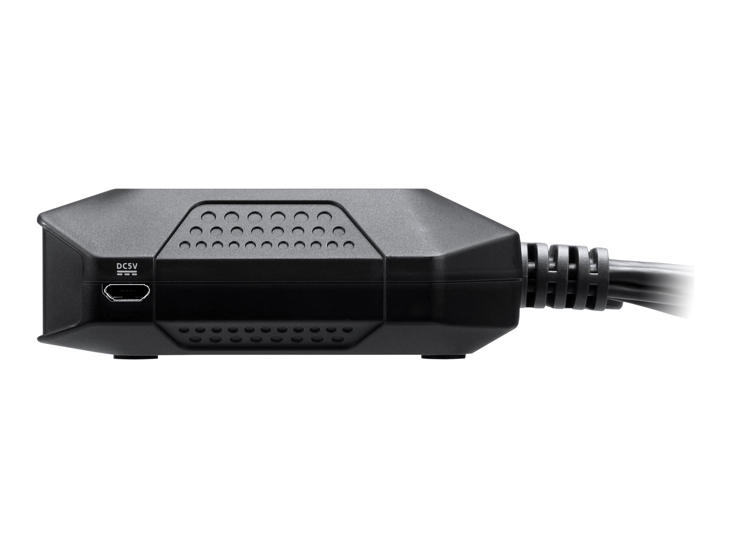 ATEN 2-Port USB-C-DisplayPort-Kabel KVM Switch - 4096 x 2160 Pixel - 4K Ultra HD - 0,74 W - Schwarz, Ansicht 3
