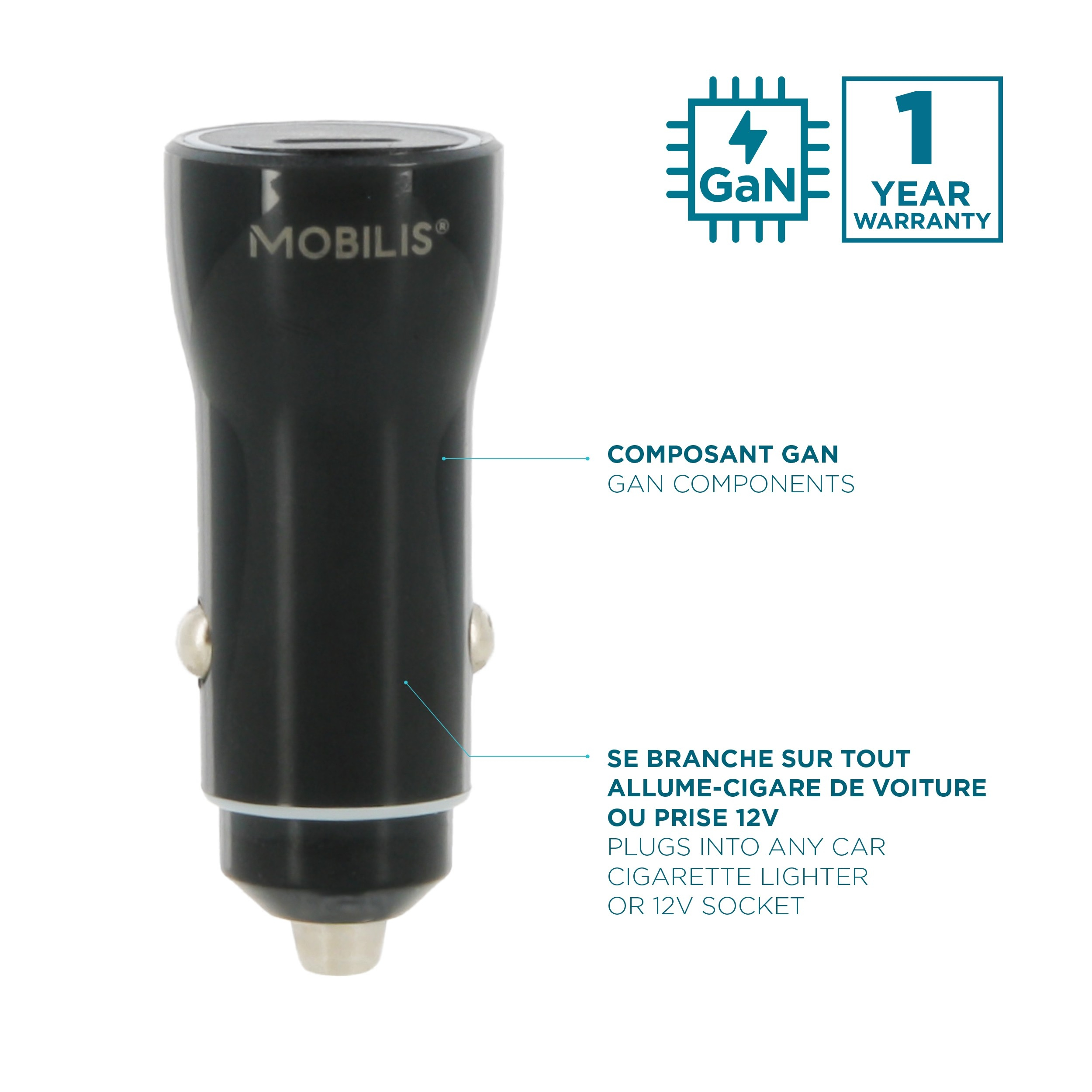 Mobilis Energia Charger 60W Car 2 USB-C 1 USB-A SB, Ansicht 2