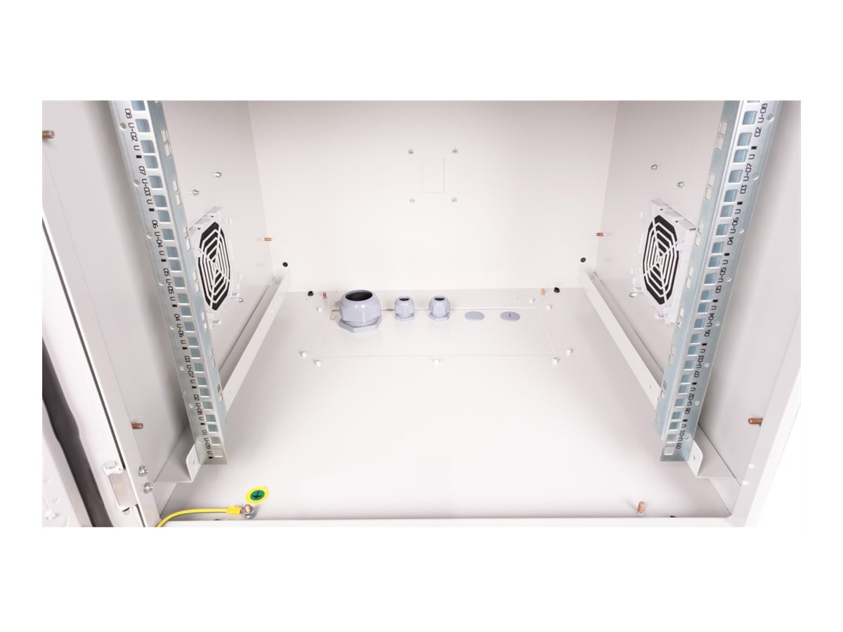 ROLINE 19 Zoll Wandgehäuse Pro 9 HE 600x600 BxT IP55 outdoor grau, Ansicht 3