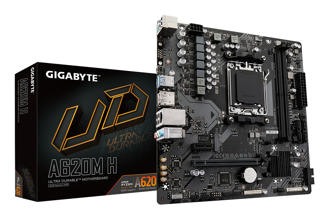 Gigabyte A620M H mATX Mainboard Sockel AM5 HDMI/DP/M.2 - AMD Sockel AM5 (Ryzen Zen4), Ansicht 4