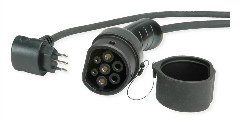 ROLINE Tragb. Ladegerät Mode2 EV (2.3kW 1-Ph.) 3P ITA Stecker&Typ2 Stecker, 7.5m, Ansicht 3