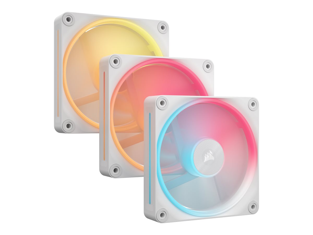 Corsair iCUE Link LX120-R RGB Starter Kit - Gehäuselüfter - Reverse-Lüfterblätter - 120 mm - weiß (Packung mit 3)