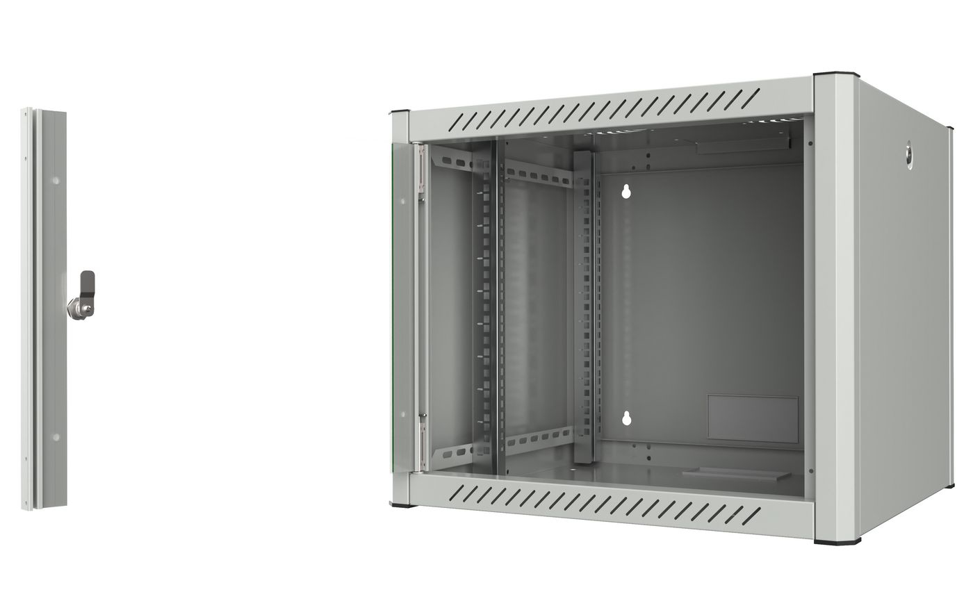 Lanview RWP09U56WH - Wandmontiertes Regal - 9U - 21,6 kg - Weiß, Ansicht 3