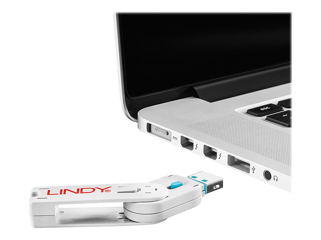 Lindy USB Port Blocker - USB-Portblocker - Blau (Packung mit 4), Ansicht 4