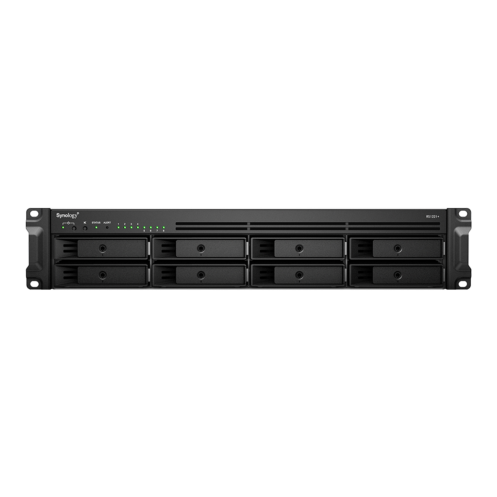 Synology RackStation RS1221+, NAS, Rack (2U), Ryzen Embedded, V1500B, 4 GB, DDR4