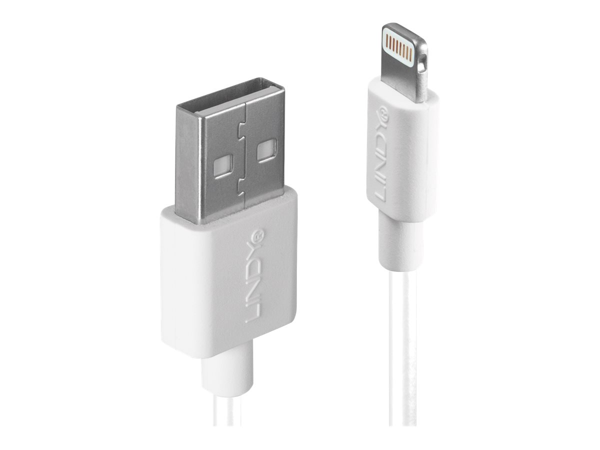 Lindy - Lightning-Kabel - Lightning männlich zu USB männlich - 50 cm - weiß - halogenfrei