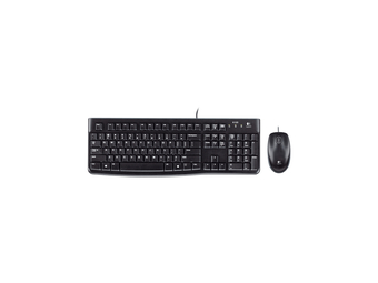 Logitech Desktop MK120 - Volle Größe (100%) - Kabelgebunden - USB - QWERTZ - Schwarz - Maus enthalten