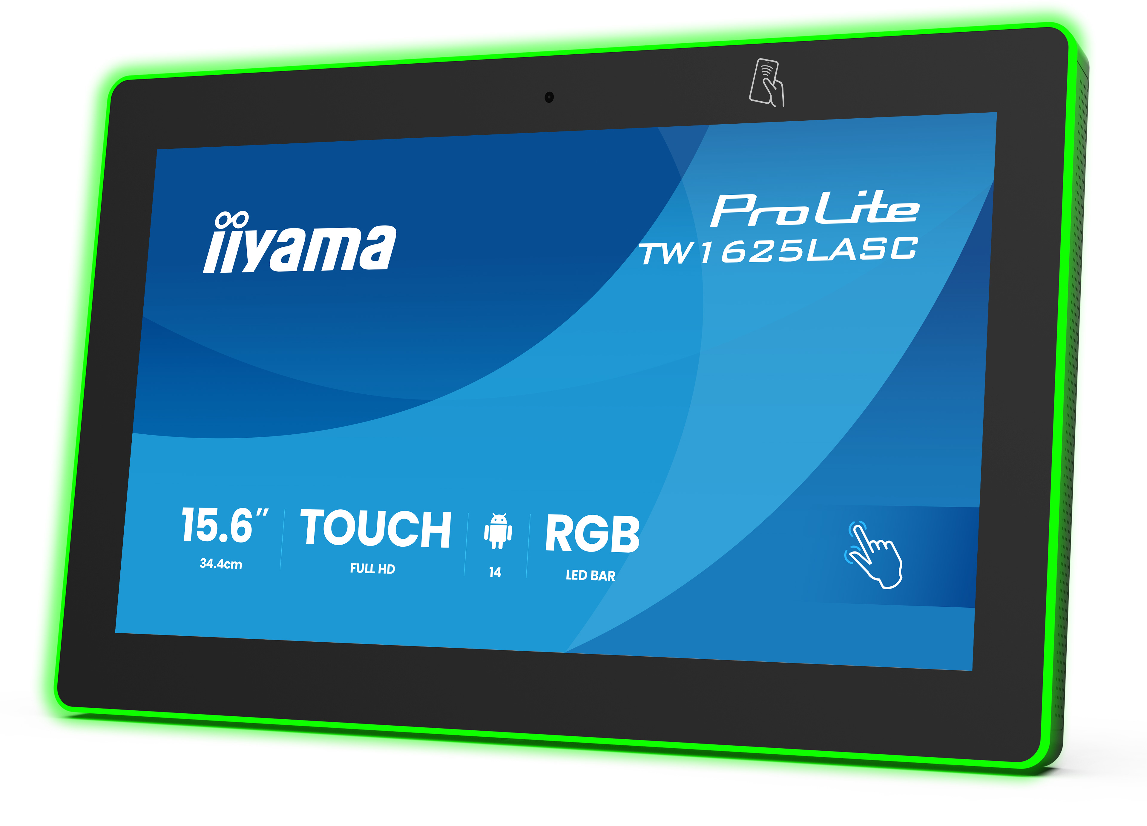 Iiyama ProLite TW1625LASC-B3PNR - Android-PC - Touchpanel-PC - 1 RK3576 - RAM 4 GB - SSD - WLAN, Bluetooth, 1GbE - 15.6, Ansicht 2