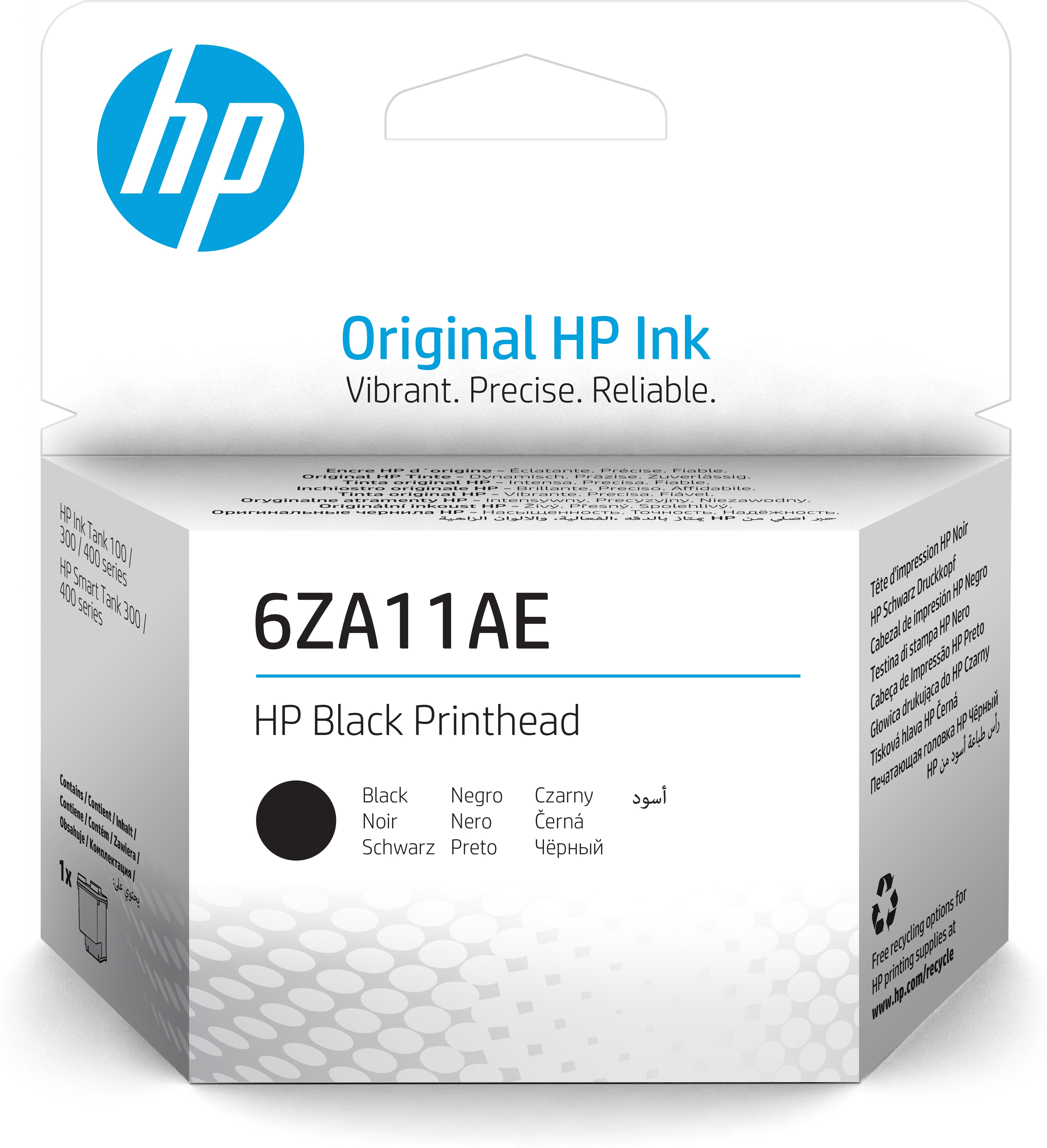 HP Cap de imprimare 6ZA11AE negru, HP GT Druckköpfe funktionieren in Kombination mit: HP Smart Tank 455 HP Tank 457, Thermal Inkjet, Schwarz, Malaysia, 113 mm, 37 mm