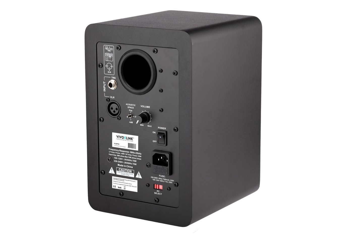 VivoLink VLSP70 - 2-Wege - 1.0 Kanäle - Kabelgebunden - 50 W - 55 - 20000 Hz - Schwarz, Ansicht 4