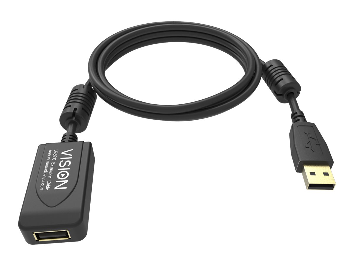 Vision TC 5MUSBEXT+BL- - 5 m - USB A - USB A - 2.0 - 480 Mbits - Schwarz (TC 5MUSBEXT+/BL)