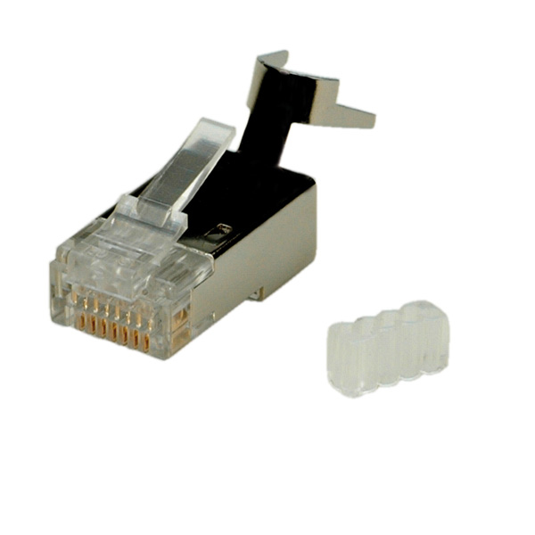 ROLINE Netzwerkanschluss - RJ-45 (M) - CAT 6 - geformt - durchsichtig (Packung mit 10), Ansicht 2