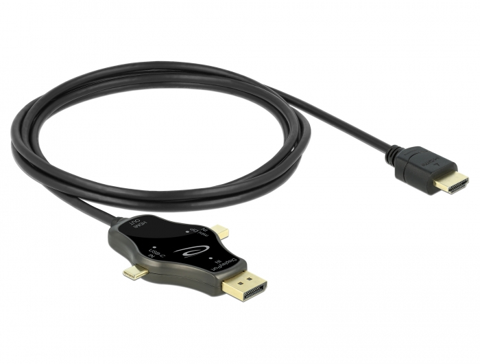 Delock 85974 - 1,75 m - DisplayPort + Mini DisplayPort + USB Type-C - HDMI - Männlich - Männlich - Gerade